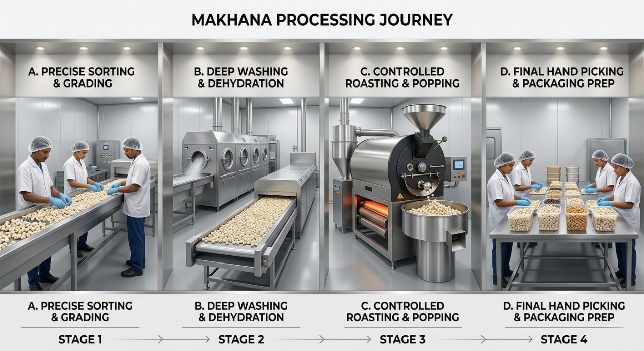 Makhana Processing Stage